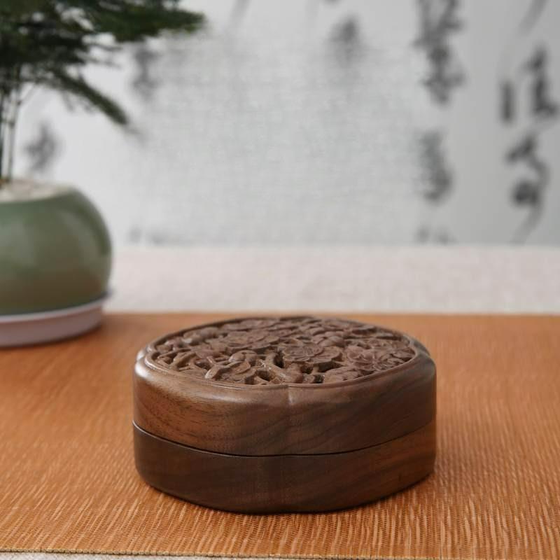 Wood Incense Burner, Chinese Zen Style Coil Ash Catcher Minimalist Home Office Decor Meditation Aromatherapy Tray