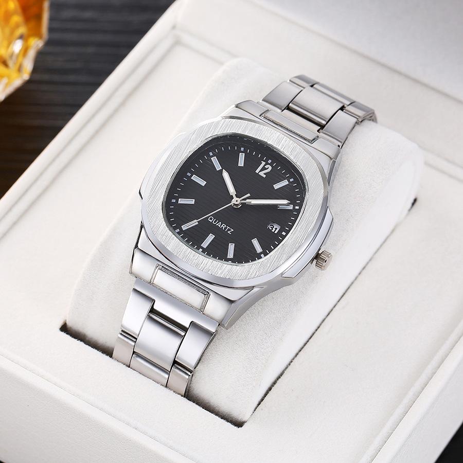 Men S Gold Steel Belt Fashion Light Luxury Business High-End Retro Trend Simple Watch