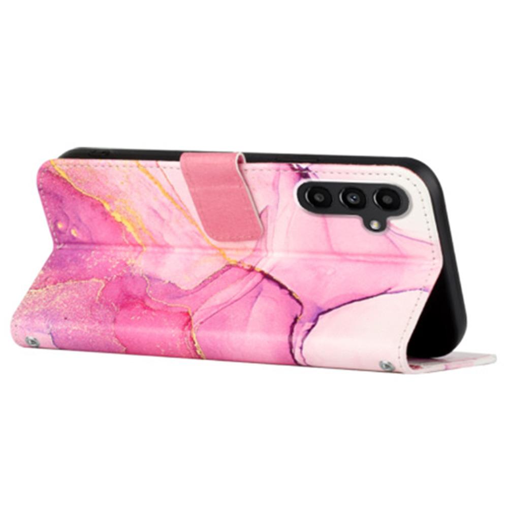For Samsung Galaxy A05s 4G Leather Case with Shoulder Strap Marble Pattern Phone Stand Cover