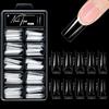 100Pcs Acrylic False Nail Almond Square Pre-File Pressed Nails  Nail Art Extension