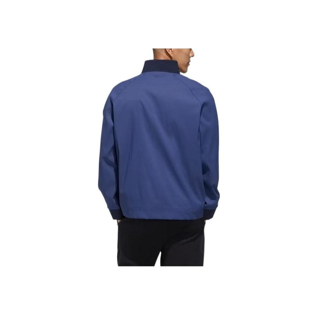 Adidas Solid Color Logo Print Sports Jacket Men Jackets Blue FM9362