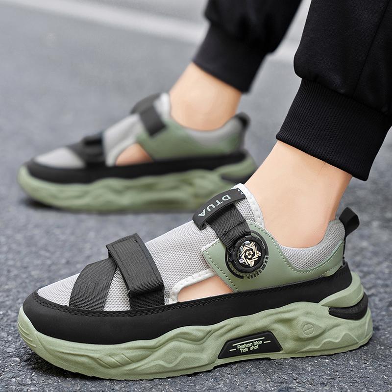 Outdoor Men's Sandals Fashion Mesh Men Casual Shoes Summer Non-slip Beach Shoes Hollow Breathable Lightweight Walking Sneakers