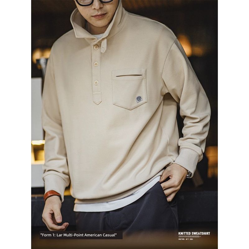 Marden Casual Sweatshirt Lapel Polo Shirt Spring Overalls