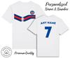 Slovakia Strip T-Shirt 2024 Personalised Name and No Adult Kids Baby,Football Euro