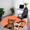 1pc Cats Pattern Office Round Rug, Carpet for Office, Gaming, Lightweight Round Floor Mat Yy260205083