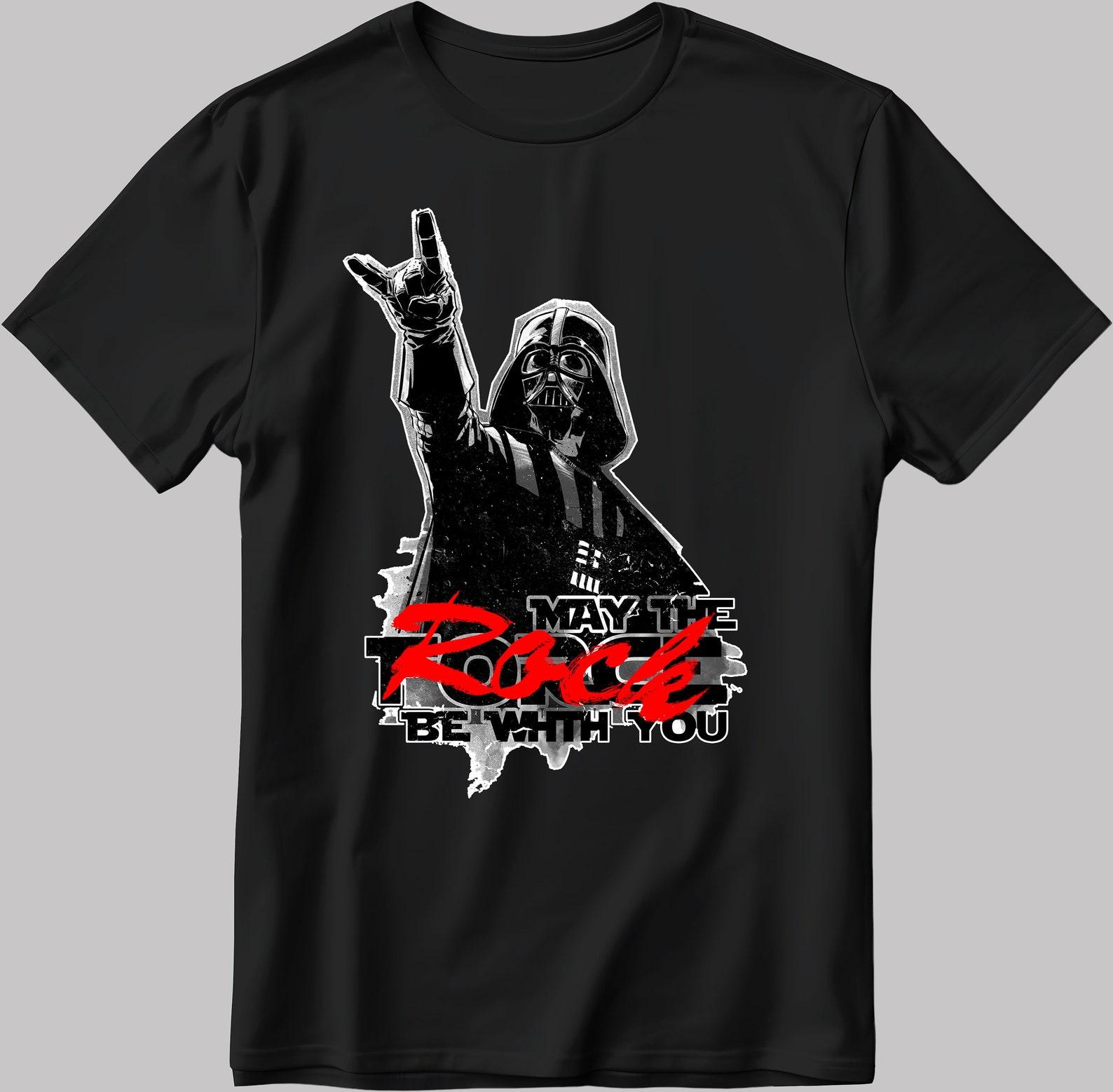 Star Wars Darth Vader Rock On T-Shirt: May The Force Be With You L