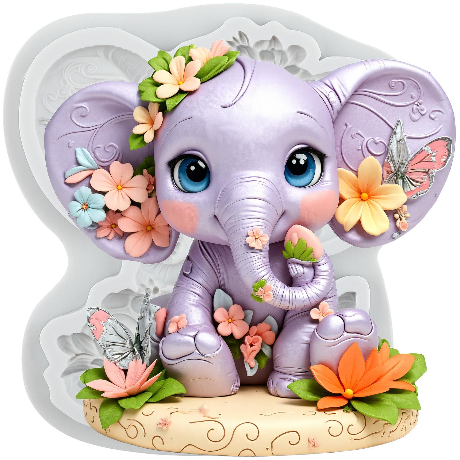 

Elephant Silicone Molds Elephant Fondant Mold Cake Decorating Tools Cupcake Topper Candy Chocolate Gumpaste Mold серый