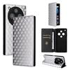 Cubic Grid Texture Flip Leather Phone Case