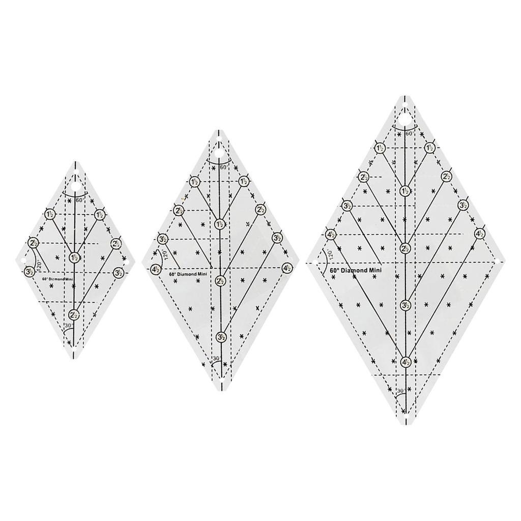 60 Degree Diamond Quilting Template Quilting Ruler Transparent for Quilter