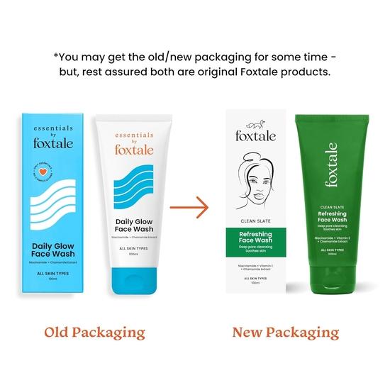 Foxtale Refreshing Face Wash for Deep Cleansing, Non-Drying Cleanser for Glowing Skin, Men & Women, For All Skin Types - 100 Ml