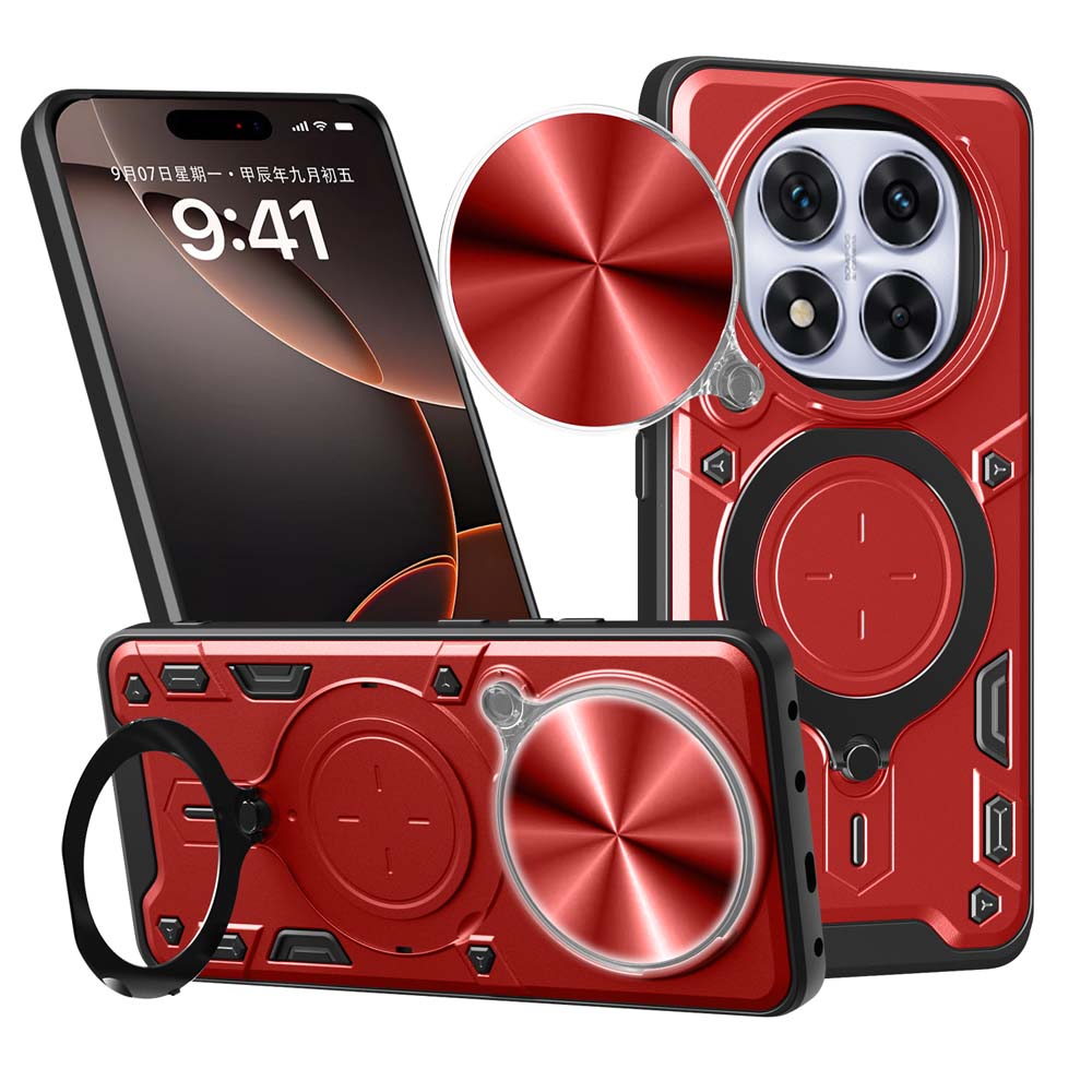 Magsafe Magnetic Camera protection case for Redmi Note 14 Pro 4G 5G Armor Hybrid Metal Ring Back Cover For Redmi Note14 Pro Plus