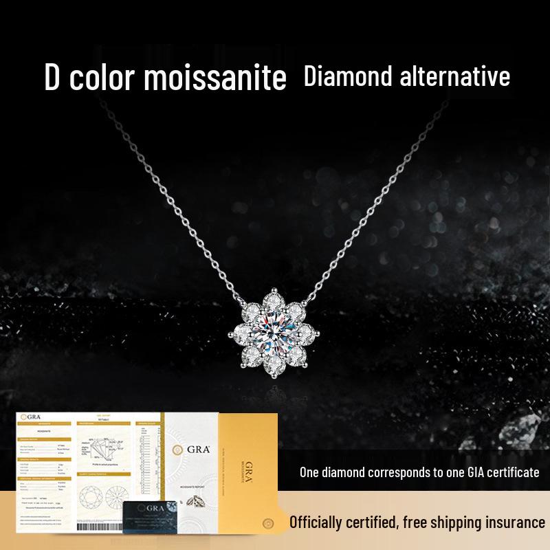 Kuaishou Douyin Sunflower Moissanite Women's Luxury Necklace Pendant