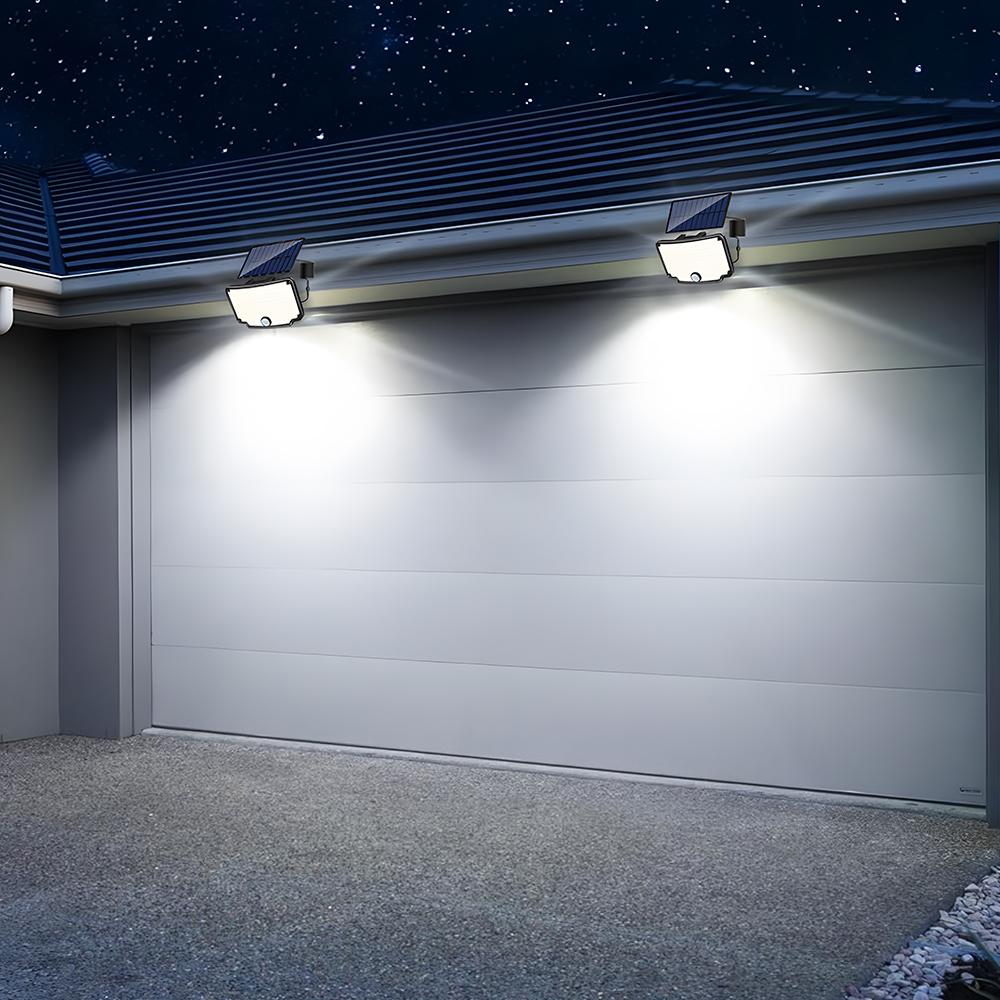 254 LED Solar Lights Outdoor Flood Lights With Remote Control Motion Sensor Light 16.4 Ft Cable Security Lights for Garage Patio