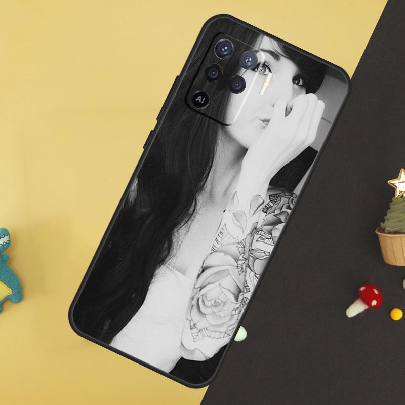 Sexy Sleeve Tattoo Girl Case For Oppo A60 A80 A40 A15 A16 A17 A57 A94 A74 A54 A76 A96 A18 A38 A58 A78 A98 A5 A6 Pro