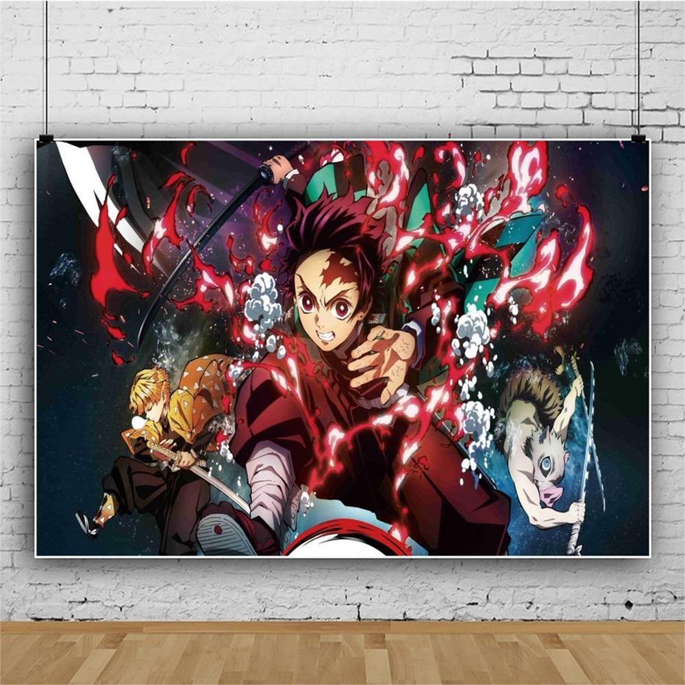 Kimetu No Yaiba Kids Birthday Party Decoration Tableware Paper Cups Plates Napkins Demon Slayer Theme Baby Shower Boys Supplies