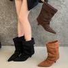 Bottes Cheville Vintage Pointues Fines à Petit Talon pour Femmes Mode Style Rue Chaussures Botas Courtes