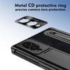 For Samsung Galaxy Z Fold 8 Bracket Holder With S Pen Slot Screen Glass Case For ZFold 8 Fold8 Hinge Protection Leather Cover