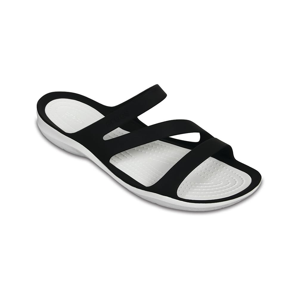 Crocs Swiftwater Sandalen 203998 W9 Damen Schwarz/Weiß (25 cm)
