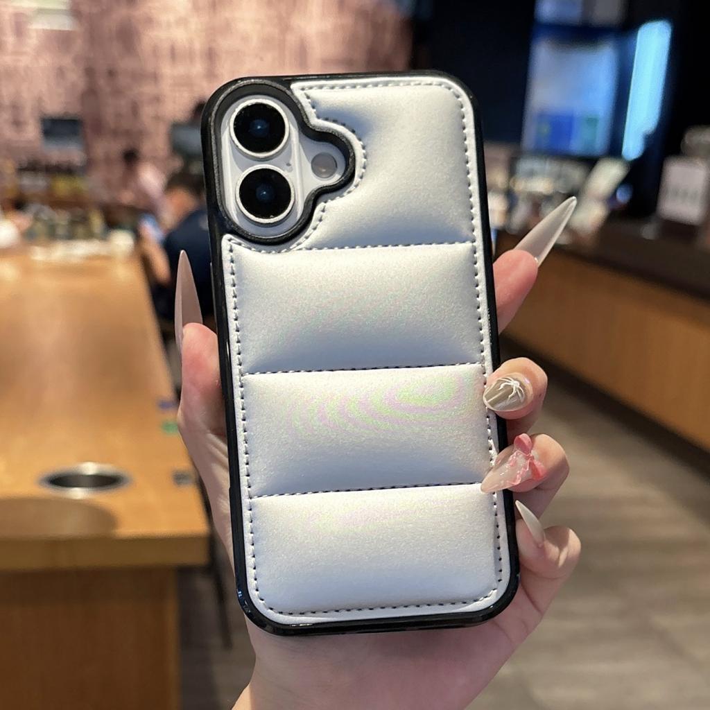 Winter Down Jacket The Buffer Phone Case For iPhone 17 Air 16 15 14 Plus 13 11 12 Pro Max Soft Fabric Shockproof Bumper Fundas