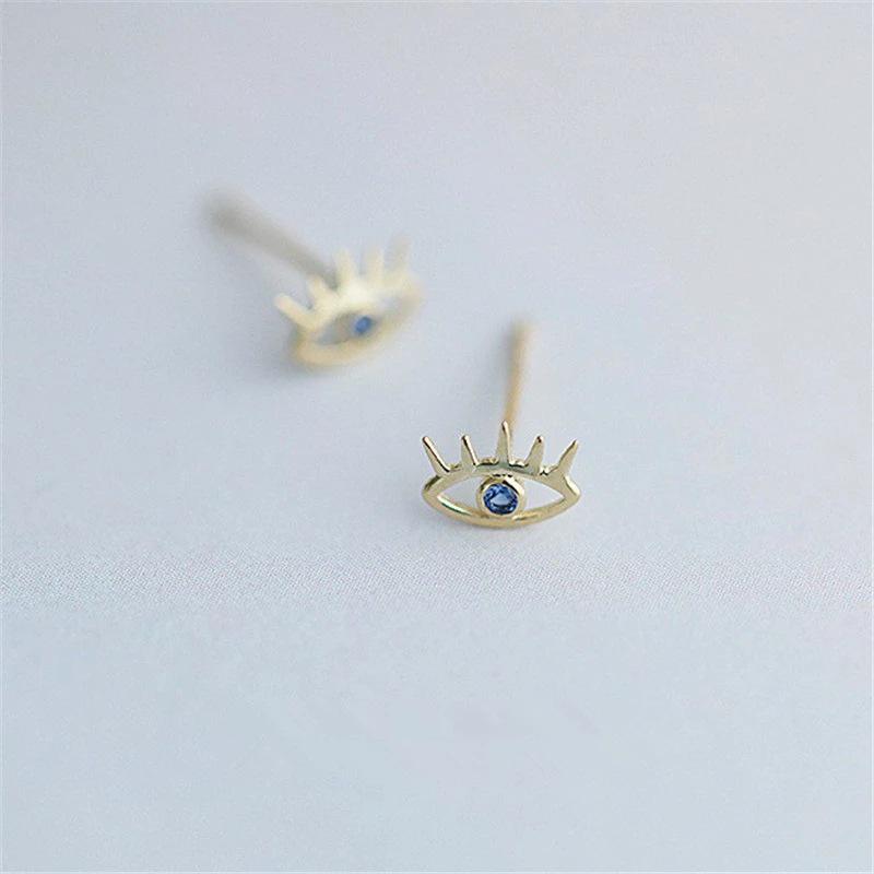 

S925 Sterling Silver Blue Eyelash Stud Earrings: Unique, Exquisite, Fashionable Design 925 Silver