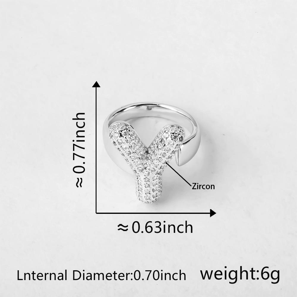26 Letter Open-Ended Zircon Ring INS Minimalist Series Gift For Friends