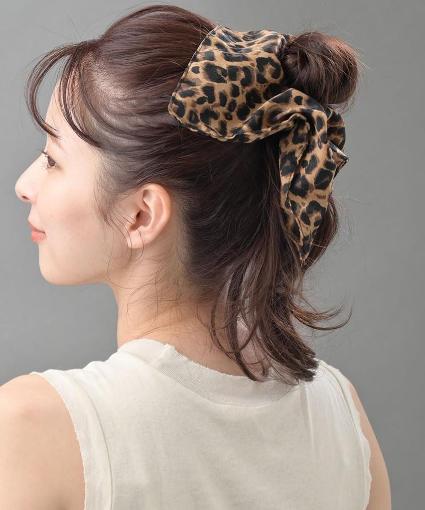 VINGTAINE Square Leopard Print Hair Cute for Adult Scrunchie, Tie, Updos, Women, HS-228