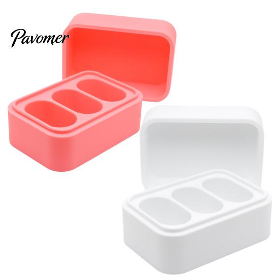 Portable Travel Container for Sticks Solid Antiperspirant Cream Storage Case, 3 Slots Waterproof PLA Organized Scented Paste Display Box Organizer,