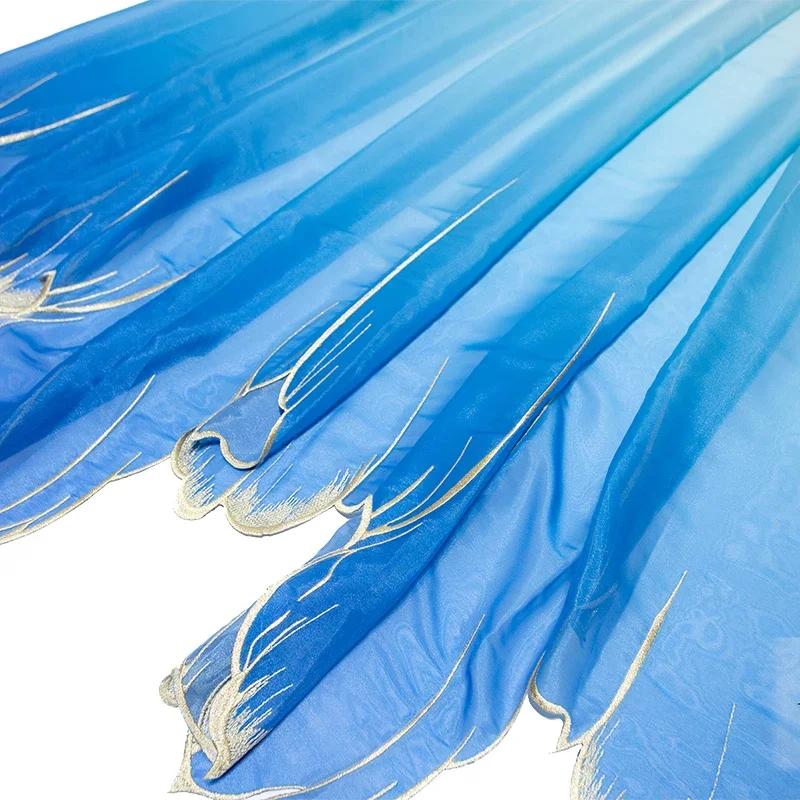 150X100См Градиентная Вышивка Лист Лотоса Мягкая Ткань DIY Ханфу Рубашки Кукольная Ткань Китайский DIY Швейное Ремесло Органза Тюль Ткань 150X100Cm