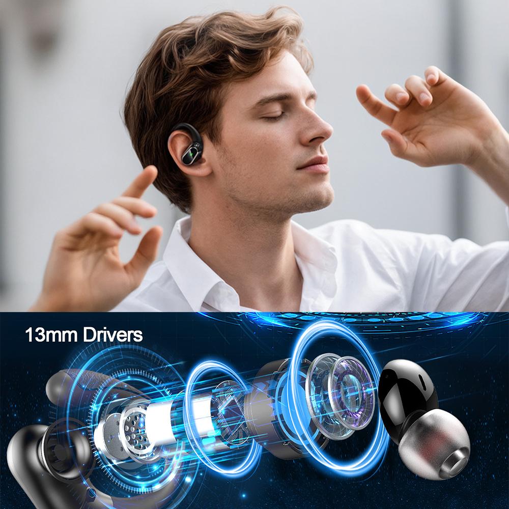 Wireless Earbuds, Bluetooth 5.4 Headphones Sport, 50Hrs HiFi Stereo Deep Bass Over-Ear Buds with ENC Noise Cancelling Mic, IP7 Waterproof