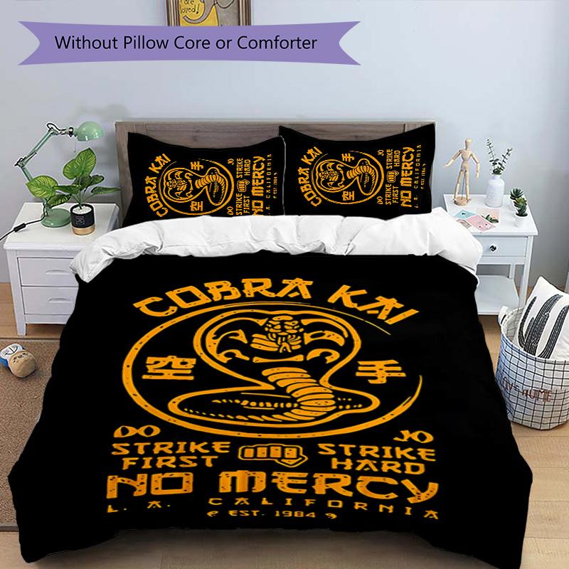 Cobra Kai 3pcs Bedding Set Duvet Cover Closure Includes 1 Duvet Cover & 2 Pillowcases for All Seasons Bedroom Home Dorm Decor