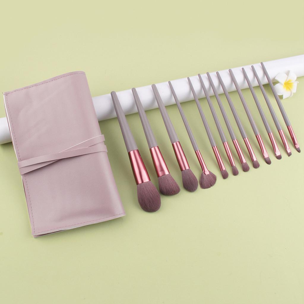 12 Makeup Brushes, High-end Makeup Tool Set, Full Set with Brush Bag, Scholar Eye Brush, Powder Brush, Detail Brush.