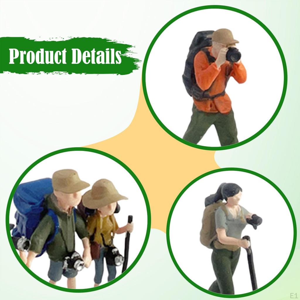 9x 1/64 Scale Hand Painted Miniature Figures Mountaineers Model Props Realistic Climber Scene People