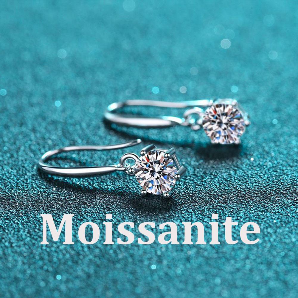 1ct Moissanite Earrings for Women Lab Grown Diamond Ear Studs 925 Silver Fine Jewelry Gift