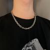Men Retro Silver Color Stainless Steel Necklace Hip Hop Thick O Chain Jewelry Rock Simple Outfit Necklace Accessories Gift