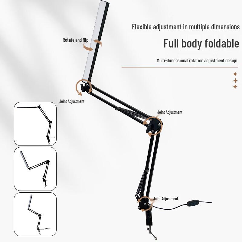 Oeny USB LED Folding Desk Lamp with Aluminum Clamp