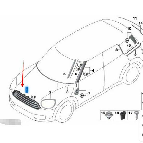 51135A1A149 Grill przedni do BMW MINI Countryman F60 LCI JCW