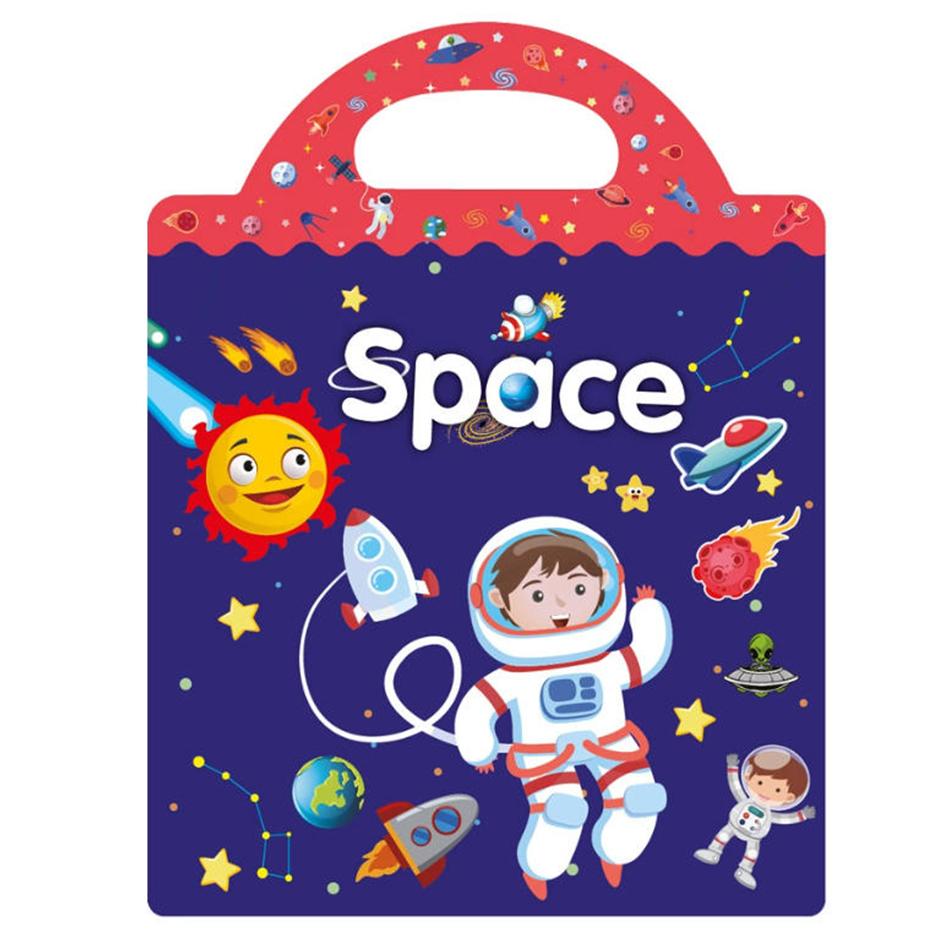 Kinder Tragbar Ruhig Beschäftigt Paste Ein Buch DIY Wiederverwendbare Stickerbücher Mehrere Szenen Blasensticker Gelee-Paste Sticker Spielzeug