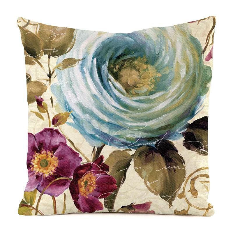 European Colorful Countryside Style Digital Printing Short Plush Pillow Covers For Car Sofa Office Cushion Cover Home Goods
