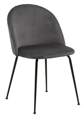 Louise UPHOLSTERED CHAIR Gray METAL LEGS Quilted