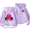 Felpa con zip per bambina Y2k Ragazza Nera Hip Hop Ragazze Giacca con cappuccio Autunno Zip Autunno Ombra Felpa con cappuccio casual Taglia 100-160