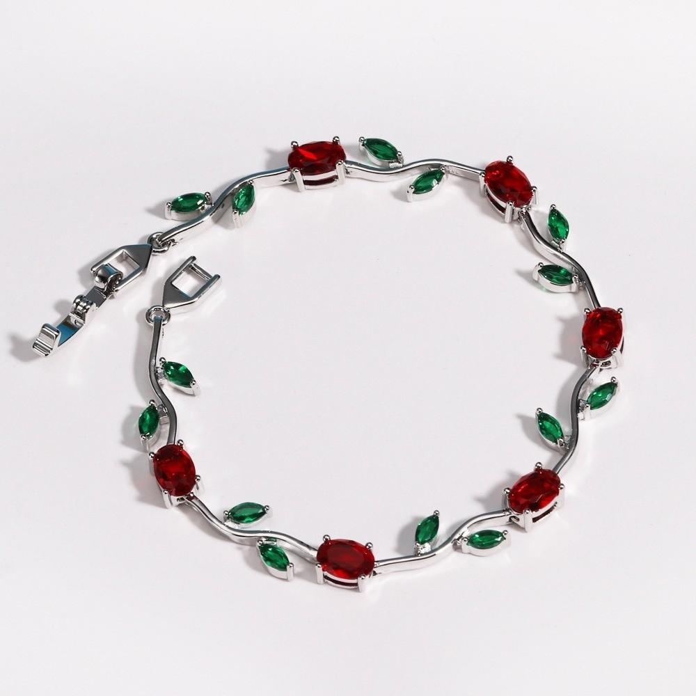 Funkelnde Steine Strass Armband Buntes Kristall Blatt Ranke Armband Hochzeits Schmuck