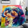puppy vintage butterfly Print Flannel Blanket,High quality Comfortable for All Seasons,Home Decor,Warmth and Comfort,Perfect for Christmas Gifts