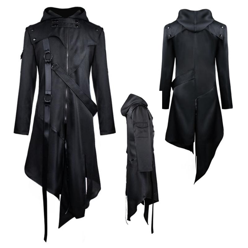 Jacket Men Gothic Swallowtail Coat Cosplay Costume Halloween Long Uniform