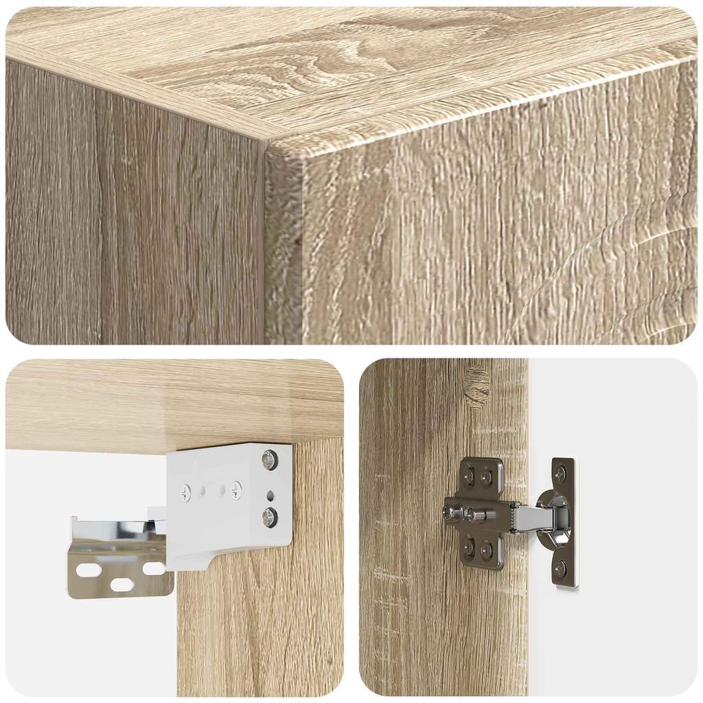 Cabinet Set 2 pcs Sonoma Oak Wood Material