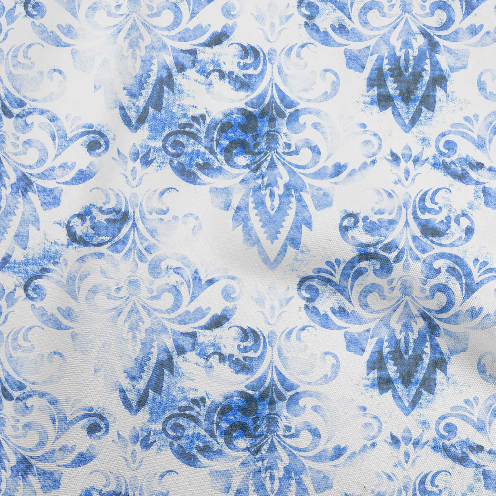 

OneOone Cotton Flex Grey Fabric Damask Craft Projects Decor Fabric Printed By The Yard 40 дюймів 42 Inch Wide - Cotton Cambric середній синього кольору