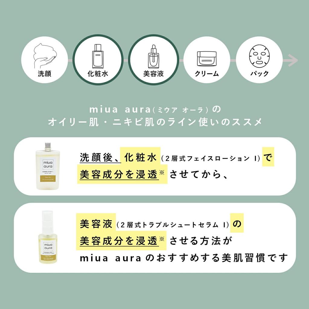 Miua Aura Troubleshoot Serum I Clear Skin 30ml For Oily Rough and Sensitive Moisturizing Serum for and Sensitive Contains Vitamin C and Two-Layer /