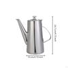 Stainless Steel Pitcher Polished Beverage Attached Lid Metal Water Jug 1.5L Short Spout