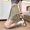 Women's High-Waist A-Line Shorts Skirt - American Style, Summer, Anti-Exposure, Elastic, Lightweight, Small Fit