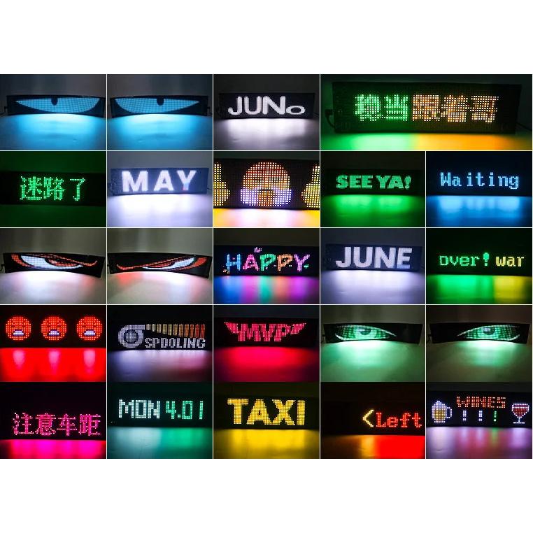 2PCS Devil Eyes Light For Windshield LED Eyes Dual Screen Sync App/Remote Control Custom Text LED Light Sign for Car Truck SUV