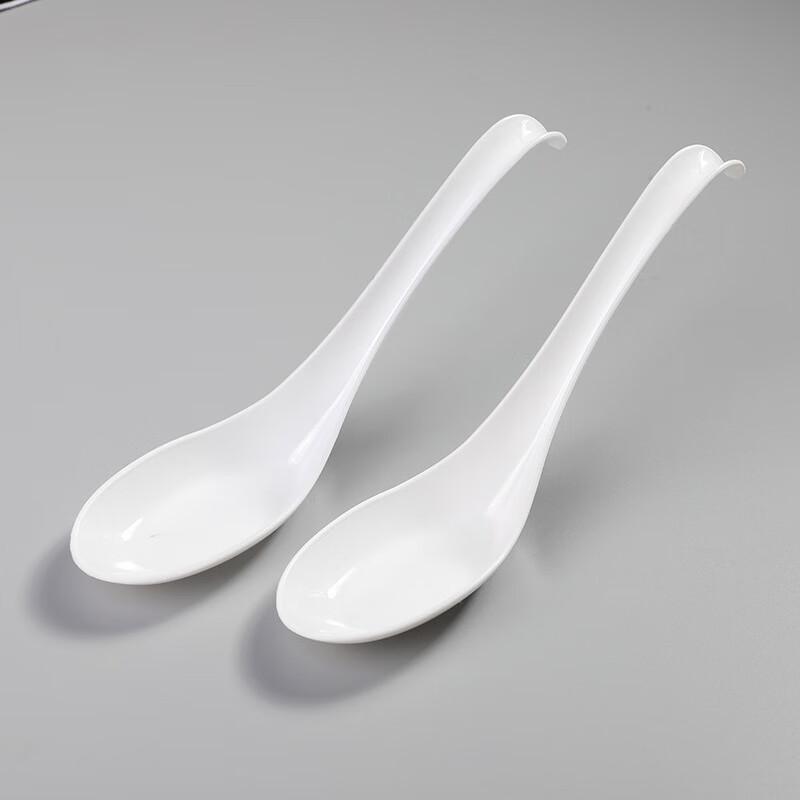 ZISIZ White Plastic Disposable Soup Spoons